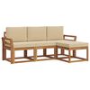 vidaXL Utomhussoffset 4 st Naturlig och Beige
