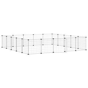 vidaXL Hundg&aring;rd svart 20 paneler 35x35 cm st&aring;l