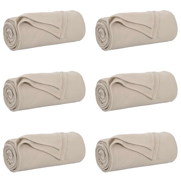 vidaXL Filtar 6 pcs Beige 240 x 220 cm Fleece