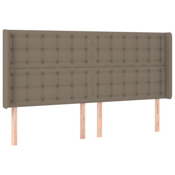 vidaXL S&auml;nggavel med kanter taupe 183x16x118/128 cm tyg