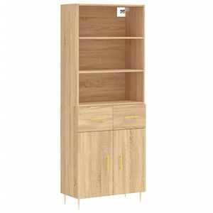 vidaXL H&ouml;gsk&aring;p sonoma-ek 69,5x34x180 cm konstruerat tr&auml;