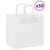 vidaXL Pappersp&aring;sar 50 st med handtag vit 26x17x25 cm