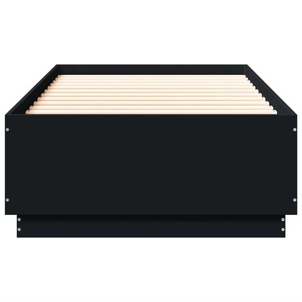 vidaXL Sängram svart 100x200 cm konstruerad trä
