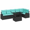 vidaXL Tr&auml;dg&aring;rdsoffset 7 st Svart Poly rattan