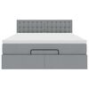 vidaXL Ottoman sängram med madrass ljusgrå 140x200 cm tyg
