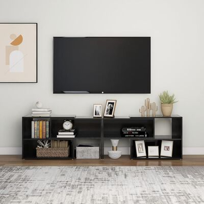 vidaXL TV-bänk svart högglans 149x30x52 cm spånskiva
