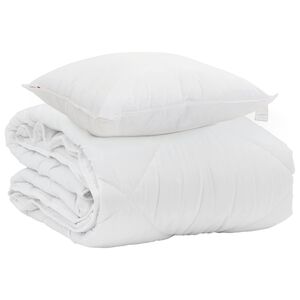 vidaXL Sommar Duvet med kudde 2 pcs Vit Mikrofiber