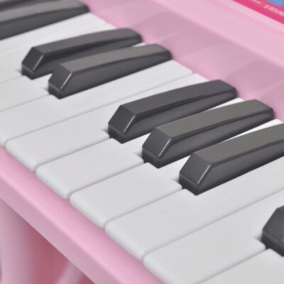 vidaXL Keyboard för barn med pall och mikrofon 37 tangenter rosa