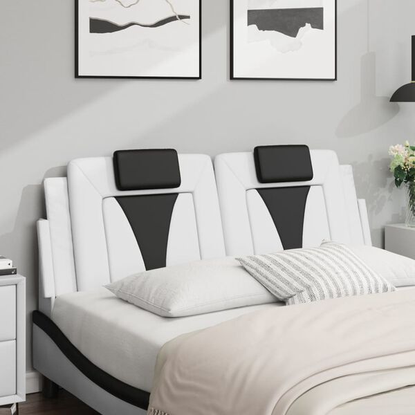 vidaXL Headboard Cushion "Viana" White and Black 120 cm Faux Leather