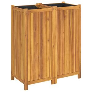 vidaXL Odlingsl&aring;da med foder 84x42x100 cm massivt akaciatr&auml;