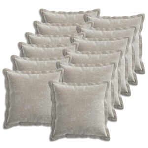 vidaXL Kudd&ouml;verdrag 12 pcs HOUTEN Ljusgr&aring; 50 x 50 cm Chenilletyg