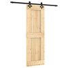 vidaXL Skjutd&ouml;rr Naturlig och svart 70 x 210 cm Massiv furutr&auml;d&ouml;rr