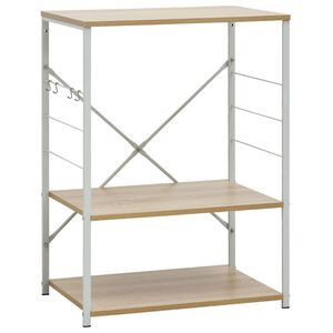 vidaXL Hylla f&ouml;r mikrov&aring;gsugn vit & ek 60x39,6x79,5 cm konstruerat tr&auml;