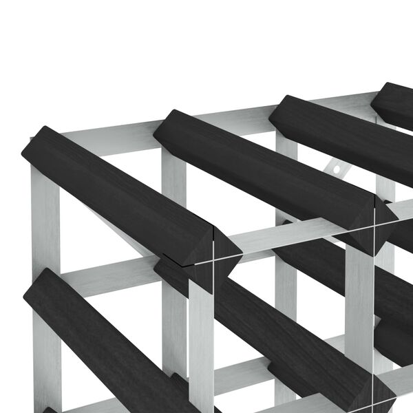 vidaXL Vinställ för 120 flaskor svart massiv furu