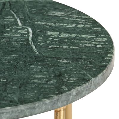 vidaXL Soffbord grön 40x40x40 cm äkta sten med marmorstruktur