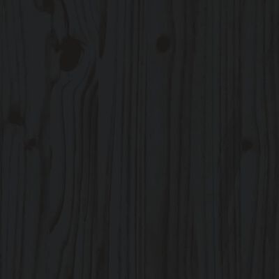 vidaXL Loungegrupp för trädgården med dynor 7 delar svart massivt trä