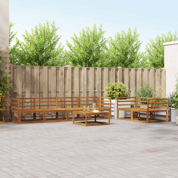 vidaXL Utomhussoffset 7 pcs Naturf&auml;rg Massivt Akaciatr&auml;