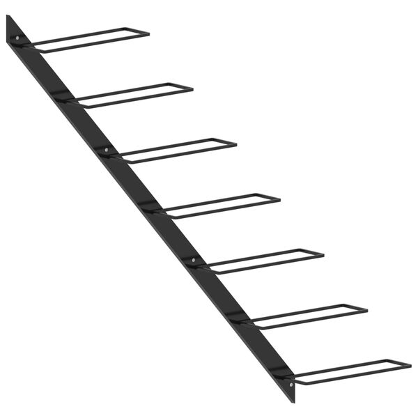 vidaXL Väggmonterat vinställ för 7 flaskor svart metall