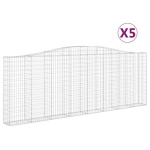 vidaXL Gabioner b&aring;gformade 5 st 400x30x140/160 cm galvaniserat j&auml;rn