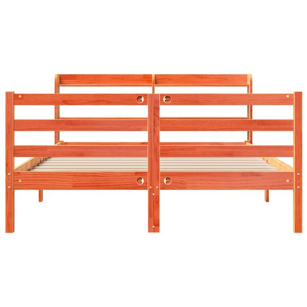 vidaXL S&auml;ngram utan madrass vaxbrun 140x190 cm massiv furu