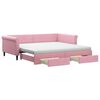 vidaXL Dagb&auml;dd utdragbar med l&aring;dor rosa 100x200 cm sammet