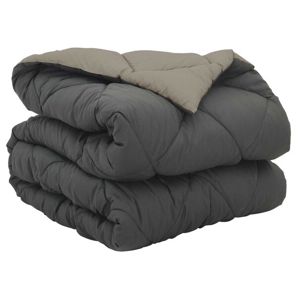 vidaXL Full &Aring;rs-Duvet Ljusgr&aring; och antracit 220 x 140 cm Mikrofiber