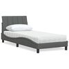 vidaXL Bed with Mattress "Hanko" Dark Grey 90x190 cm Fabric