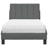 vidaXL Bed with Mattress "Hanko" Dark Grey 90x190 cm Fabric