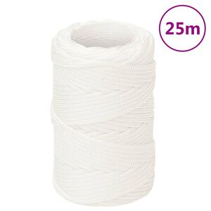 vidaXL B&aring;tlina helvit 2 mm 25 m polypropylen