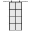 vidaXL Skjutd&ouml;rr med beslag svart 90x205 cm ESG-glas