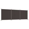 vidaXL Rumsavdelare 3 paneler brun 525x180 cm tyg