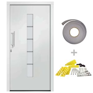 vidaXL Ytterd&ouml;rr aluminium och PVC vit 100x200 cm