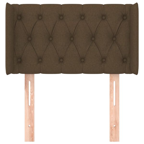 vidaXL S&auml;nggavel med kanter m&ouml;rkbrun 83x16x78/88 cm tyg