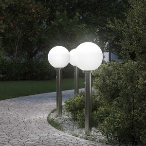 vidaXL Pollare med sensor 3 st 80 cm rostfritt st&aring;l IP44
