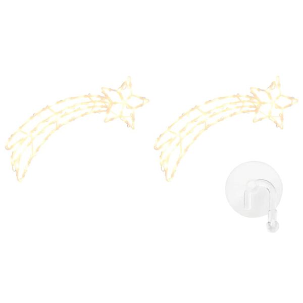 vidaXL Julbelysning stj&auml;rnskott silhuett 2 st 50 LEDs varmvit