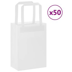 vidaXL Pappersp&aring;sar 50 st med handtag vit 15x8x21 cm
