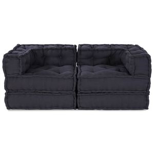 vidaXL Modulsofa enhet 2 st Tyg Antracit 140 x 70 x 56 cm
