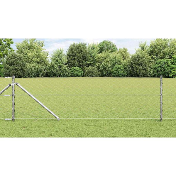vidaXL St&auml;ngselstolpe Silver 50 x 0,6 m (50 mm galler) St&aring;l