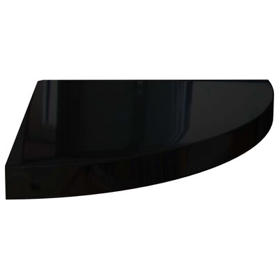 vidaXL Svävande hörnhyllor 4 st svart högglans 35x35x3,8 cm MDF