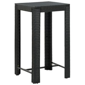 vidaXL Barbord f&ouml;r tr&auml;dg&aring;rd svart 60,5x60,5x110,5 cm konstrotting