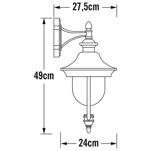 KONSTSMIDE V&auml;gglampa Parma ned borstat rostfritt st&aring;l