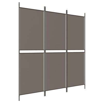 vidaXL Rumsavdelare 3 paneler antracit 150 x 200 cm tyg
