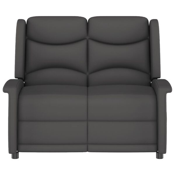 vidaXL Massagefåtölj 2-sits mörkgrå mikrofibertyg