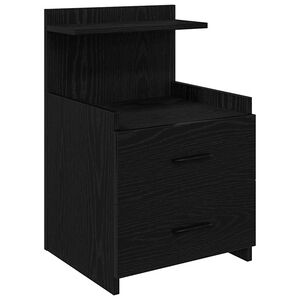 vidaXL S&auml;ngbord med 2 l&aring;dor svart 40x36,5x62 cm