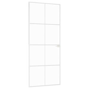 vidaXL Innerdörr 83x201,5 cm härdat glas och aluminium slim