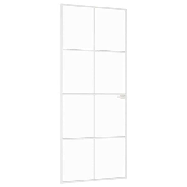 vidaXL Innerdörr 83x201,5 cm härdat glas och aluminium slim
