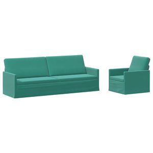 vidaXL Soffset 2 st Turkos Sammet (V)