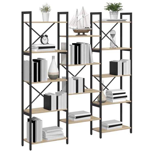vidaXL Hyllsystem Sonoma-ek 156 x 25 x 167 cm Konstruerat tr&auml;