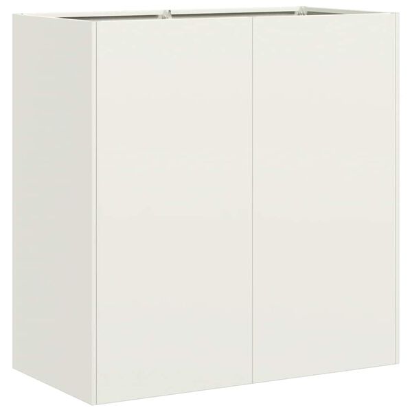 vidaXL Planteringsk&auml;rl vit 80x40x80 cm kallvalsat st&aring;l