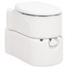 vidaXL Inbyggd campingtoalett vit 24+17 L HDPE & st&aring;l